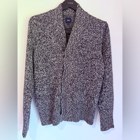 GAP Other - Gap Men’s Black & White Marled Cotton Zip Up Cardigan Size Medium